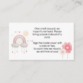 Carte D'accompagnement Baby shower insert card, livres pour bébé boho (Devant)