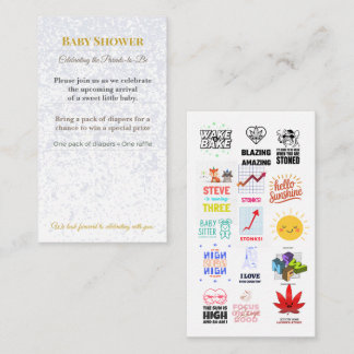 Carte D'accompagnement Baby Shower Invite | Woodland Diaper Raffle Card