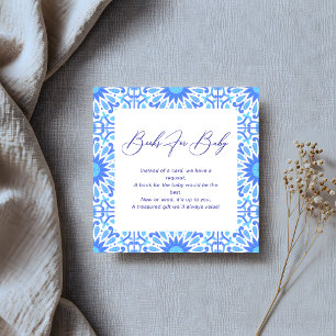 Carte D'accompagnement Baby shower italien Carrelage bleu demande de rése