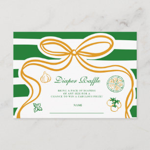 Carte D'accompagnement Baby shower italien vert Ciao Bambino