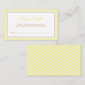 Carte D'accompagnement Baby shower jaune vif En vichy Déchets Raffin (Devant / Derrière)