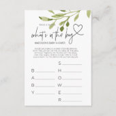 Carte D'accompagnement Baby shower JeuxCarte de partie de douche neutre p (Devant)