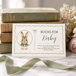Carte D'accompagnement Baby Shower Lapin Gingham Sage