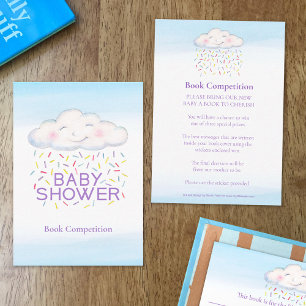 Carte D'accompagnement Baby shower livre de compétition nuage bonbons sau