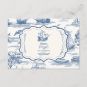 Carte D'accompagnement Baby shower marin Toile Nautique Diapper Raffer (Devant)