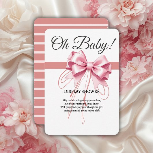 Carte D'accompagnement Baby shower minimaliste de cabot rose