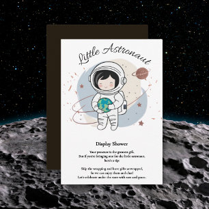 Carte D'accompagnement Baby shower minimaliste des petits astronautes