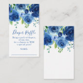 Carte D'accompagnement Baby shower moderne Blue Boy Raffle de couche (Devant / Derrière)