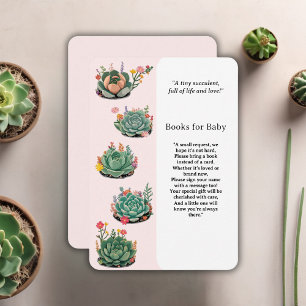Carte D'accompagnement Baby shower moderne de cactus succulents