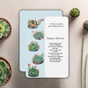 Carte D'accompagnement Baby shower moderne de cactus succulents