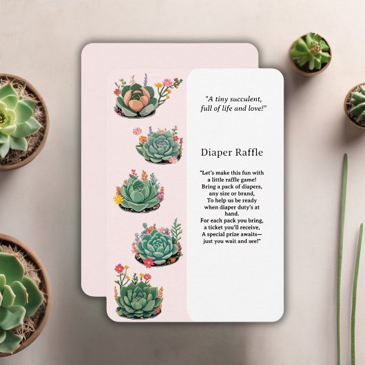 Carte D'accompagnement Baby shower moderne de cactus succulents
