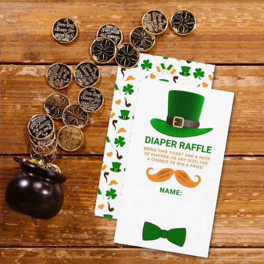 Carte D'accompagnement Baby shower moderne de la Saint Patrick de Leprech