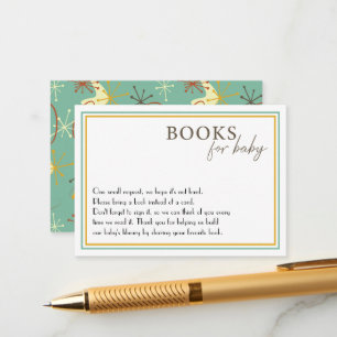 Carte D'accompagnement Baby shower Moderne Du Milieu Du Siècle Livre Pour