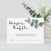 Carte D'accompagnement Baby shower moderne Eucalyptus Déchets Raffin (Debout devant)