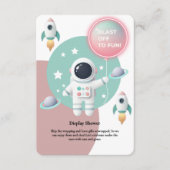 Carte D'accompagnement Baby shower moderne Pastel Space Explorer (Devant)