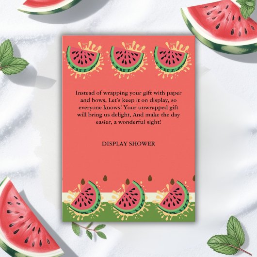 Carte D'accompagnement Baby shower moderne Watermelon
