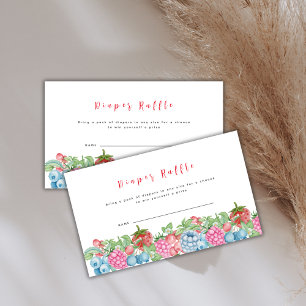 Carte D'accompagnement Baby shower moderne Wild Berry Sweet Diaper Raffle