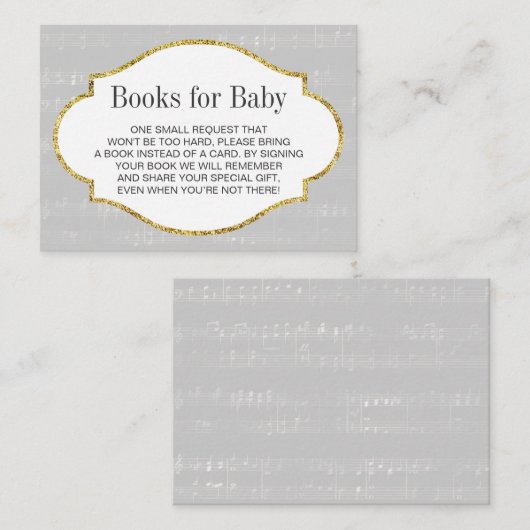 Carte D'accompagnement Baby shower musical Apportez une notice (Devant / Derrière)