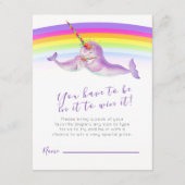 Carte D'accompagnement Baby shower narval tombole (Dos)