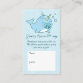 Carte D'accompagnement Baby shower Narwhal Mignon Devine Combien De Garço (Devant)