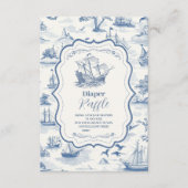Carte D'accompagnement Baby shower Nautique Toile Diapper Raffer (Devant)