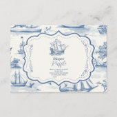 Carte D'accompagnement Baby shower Nautique Toile Diapper Raffer (Devant)