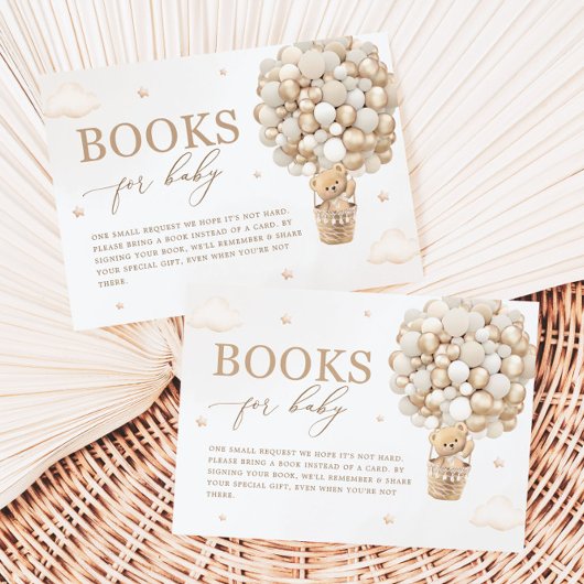 Carte D'accompagnement Baby shower Neutre Ours Teddy Demande