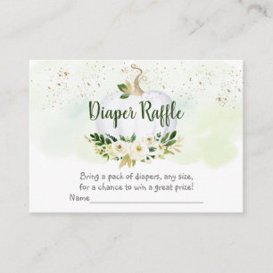 Carte D'accompagnement Baby shower or citrouille Déchets Raffle