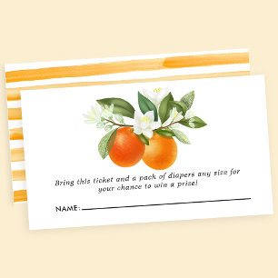 Carte D'accompagnement Baby Shower Orange Citrus Floral Tirage de Couches