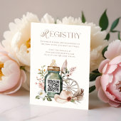 Carte D'accompagnement Baby shower Ouest sauvage Registre du code QR