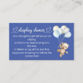 Carte D'accompagnement Baby shower ours bébé en peluche (Devant)