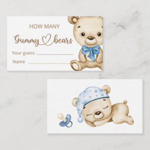 Carte D'accompagnement Baby shower ours bébé en peluche