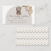 Carte D'accompagnement Baby shower Ours Boho Devinez combien de bonbons (Devant / Derrière)