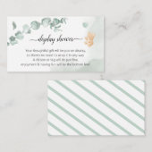 Carte D'accompagnement Baby shower Ours Eucalyptus (Devant / Derrière)