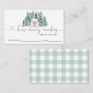 Carte D'accompagnement Baby shower Ours Polaire Devinez Combien De Candie