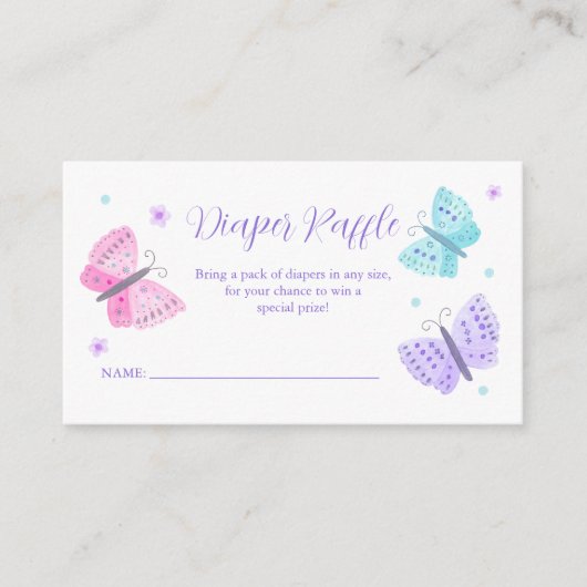 Carte D'accompagnement Baby shower papillon de l'aquarelle de la couche R (Devant)