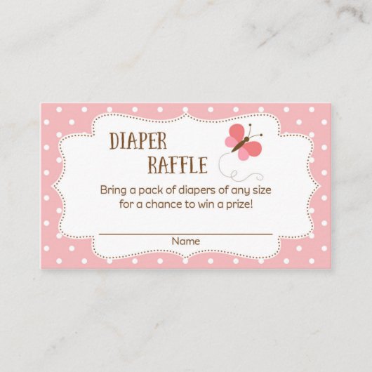 Carte D'accompagnement Baby shower Papillon rose Barreau (Devant)
