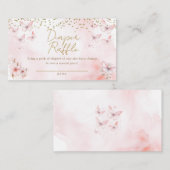 Carte D'accompagnement Baby shower Papillon rose Barreau (Devant / Derrière)
