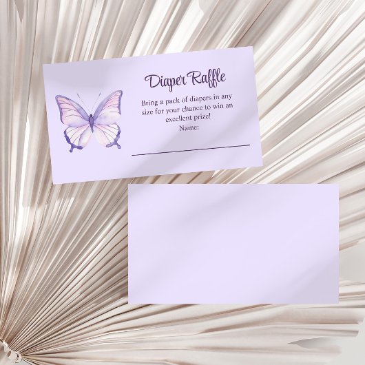 Carte D'accompagnement Baby shower Papillon violet Déchets