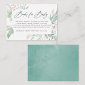 Carte D'accompagnement Baby shower Pastel Blush Greenery Demande de réser (Devant / Derrière)