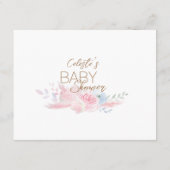 Carte D'accompagnement Baby shower Pastel Winter Wonderland Demande de ré (Dos)
