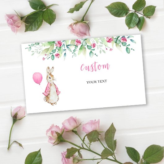 Carte D'accompagnement Baby shower Peter Rabbit personnalisé