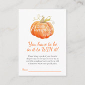 Carte D'accompagnement Baby shower petit citrouille tombole (Dos)
