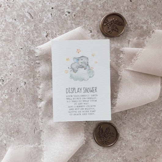 Carte D'accompagnement Baby shower petit éléphant garçon douche à écran