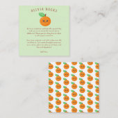 Carte D'accompagnement Baby-Shower Petite Orange Mignonne  (Devant / Derrière)