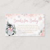 Baby shower Pingouin d'hiver rose Livres pour bébé