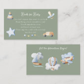 Carte D'accompagnement Baby shower pour bébé Adventure Boy Demande de rés (Devant / Derrière)