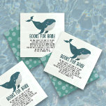 Carte D'accompagnement baby shower pour bébé baleine vintage<br><div class="desc">Livres de baby shower pour bébé de baleine vintage. avec baleine très mignonne et bulles sur le dos</div>