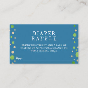 Carte D'accompagnement Baby shower pour bébé Raffle Bleu de couches