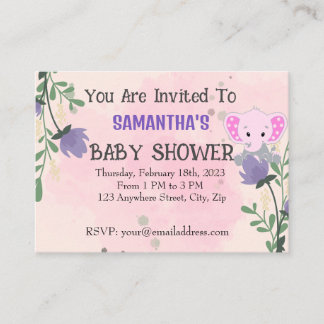 Carte D'accompagnement Baby shower pour filles personnalisées - créez vot
